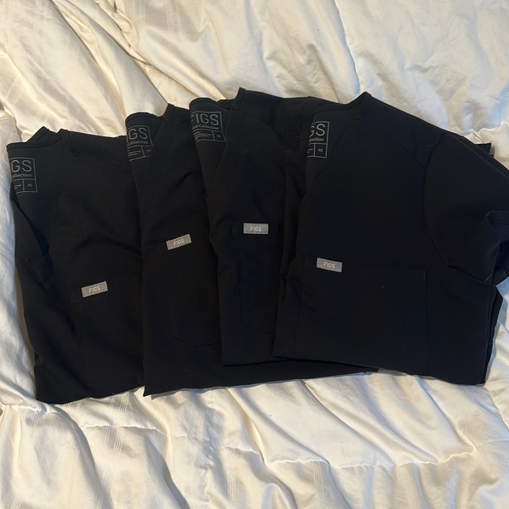 Figs Scrub Tops Black